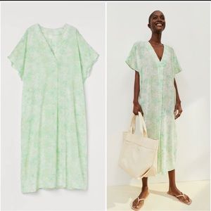 Ladies - Green V-Neck oversized Kaftan Dress H&M